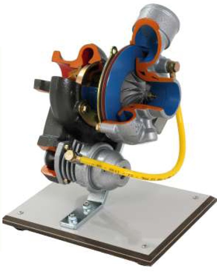 matériel pédagogique : Système didactique en coupe de turbocompresseur avec soupape de décharge