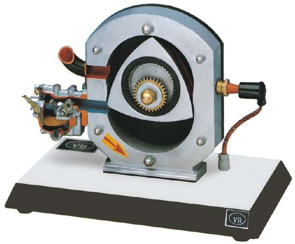 matériel pédagogique : Maquette didactique en coupe d'un moteur rotatif (Wankel)