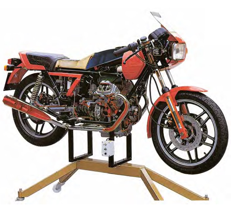 matériel pédagogique : Modèle de moto MOTO GUZZI en coupe 