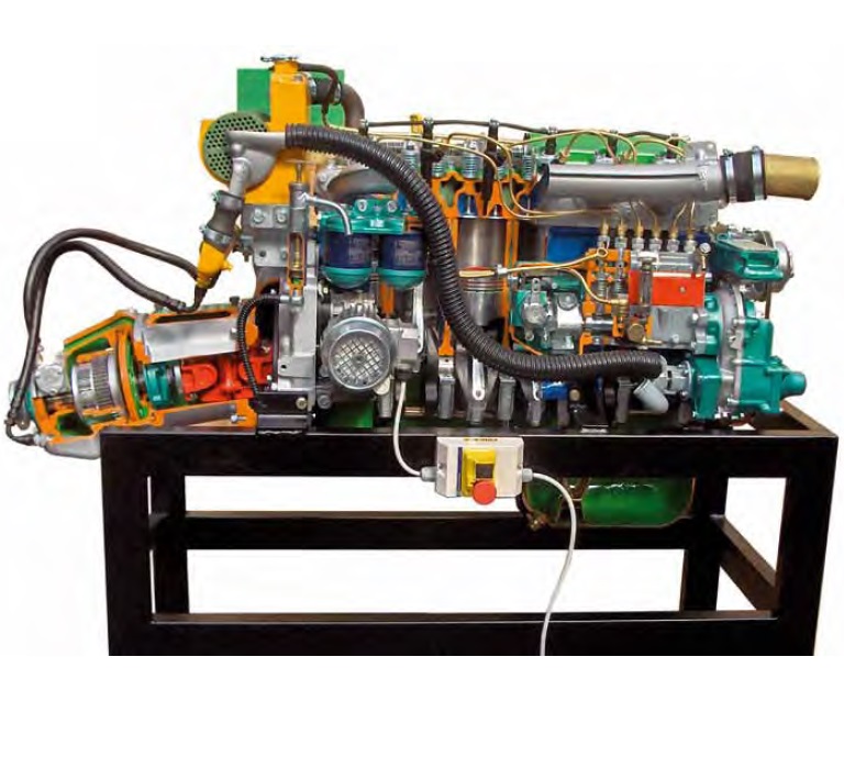 matériel pédagogique : Modèle en coupe de moteur marin diesel 4 ou 6 cylindres 